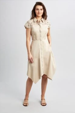 Elie Tahari Jane Laser-Cut Dress