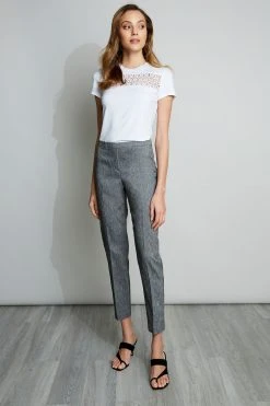 Elie Tahari Slim Fit Linen Pant Pants