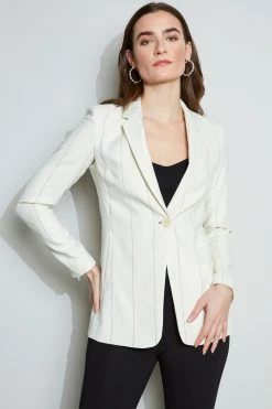 Elie Tahari Etch Stripe Blazer 14 Elie Tahari Etch Stripe Blazer