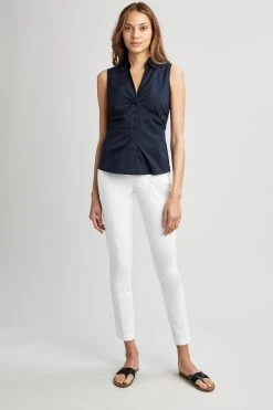 Elie Tahari Sleeveless Ruched Shirt