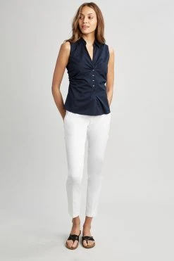 Elie Tahari Sleeveless Ruched Shirt 9 Elie Tahari Sleeveless Ruched Shirt