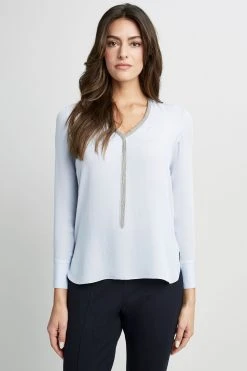 Elie Tahari Long Sleeve Chain Shirt