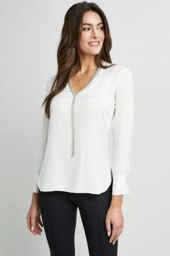 Elie Tahari Tops Long Sleeve Chain Shirt