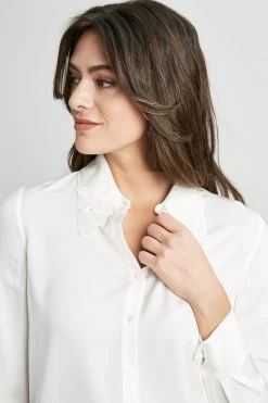 Elie Tahari Embroidered Collar Shirt
