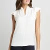 Elie Tahari Flutter Sleeve Shirt 1 Elie Tahari Flutter Sleeve Shirt