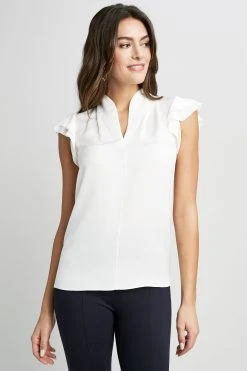 Elie Tahari Flutter Sleeve Shirt