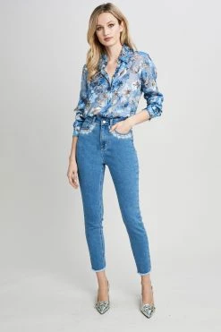 Elie Tahari Embroidered Jean Pants