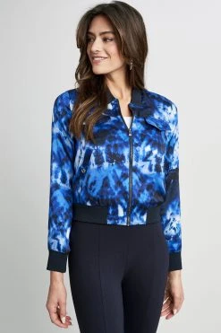 Elie Tahari Shibori Satin Bomber 8 Elie Tahari Shibori Satin Bomber