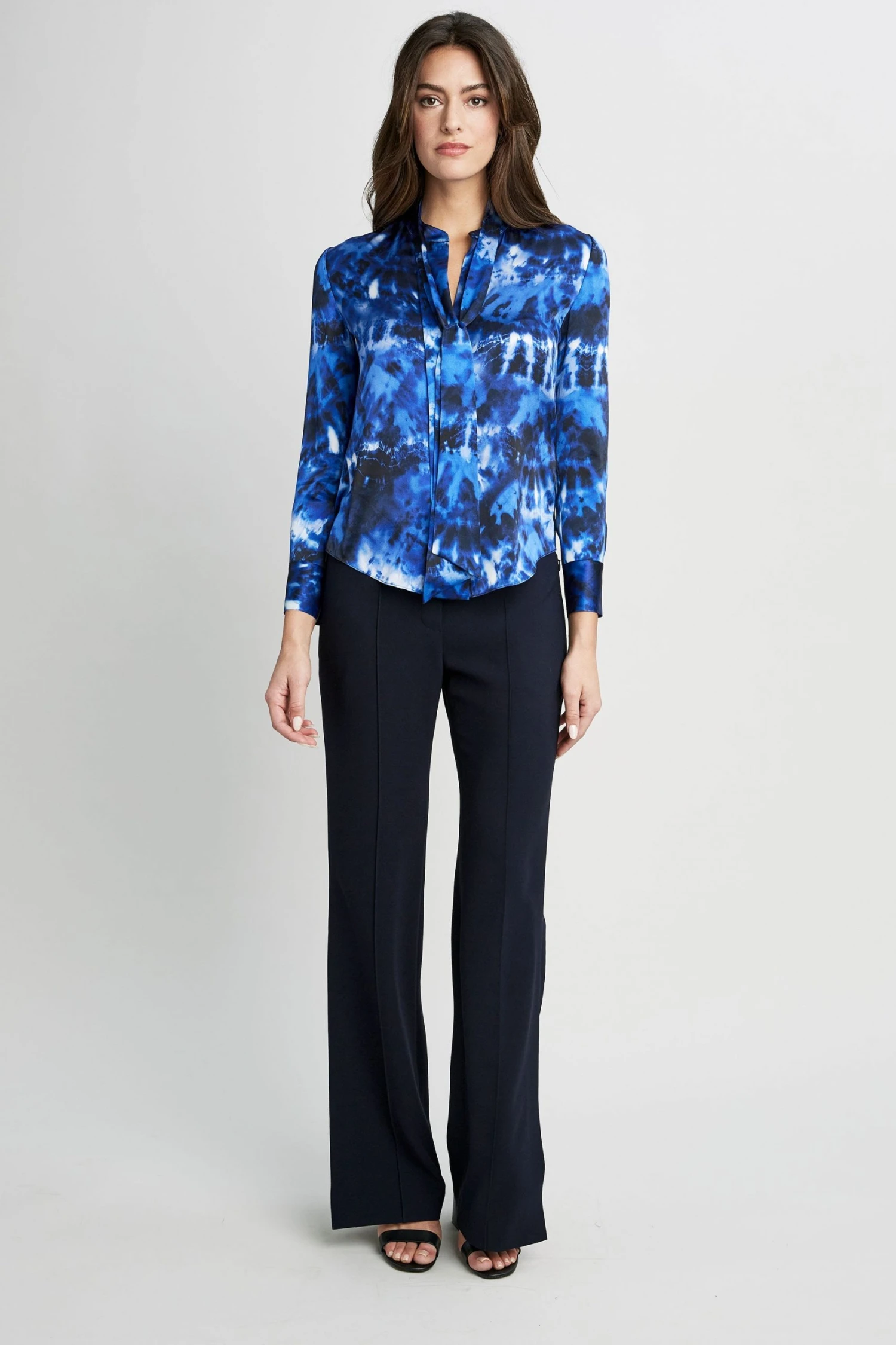 Elie Tahari Shibori Silk Satin Shirt Tops 7 Elie Tahari Shibori Silk Satin Shirt Tops