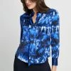 Elie Tahari Shibori Silk Satin Shirt Tops 1 Elie Tahari Shibori Silk Satin Shirt Tops