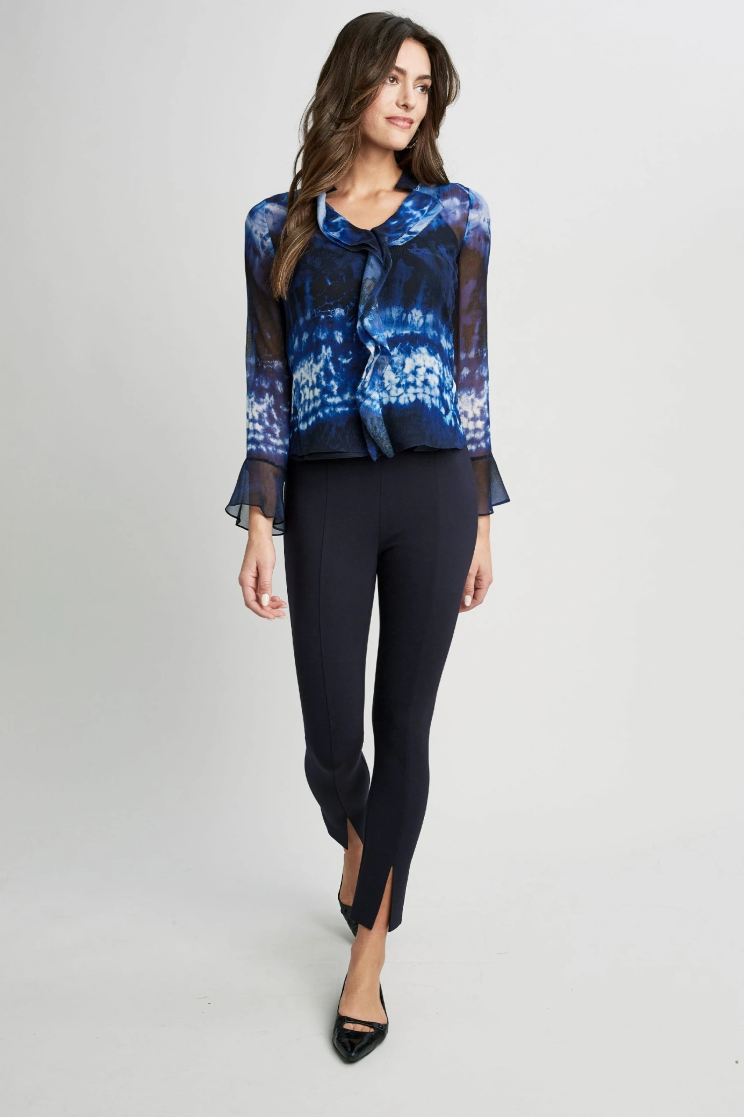 Elie Tahari Tops Shibori Silk Crinkle Shirt 6 Elie Tahari Tops Shibori Silk Crinkle Shirt