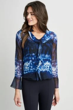 Elie Tahari Tops Shibori Silk Crinkle Shirt 9 Elie Tahari Tops Shibori Silk Crinkle Shirt