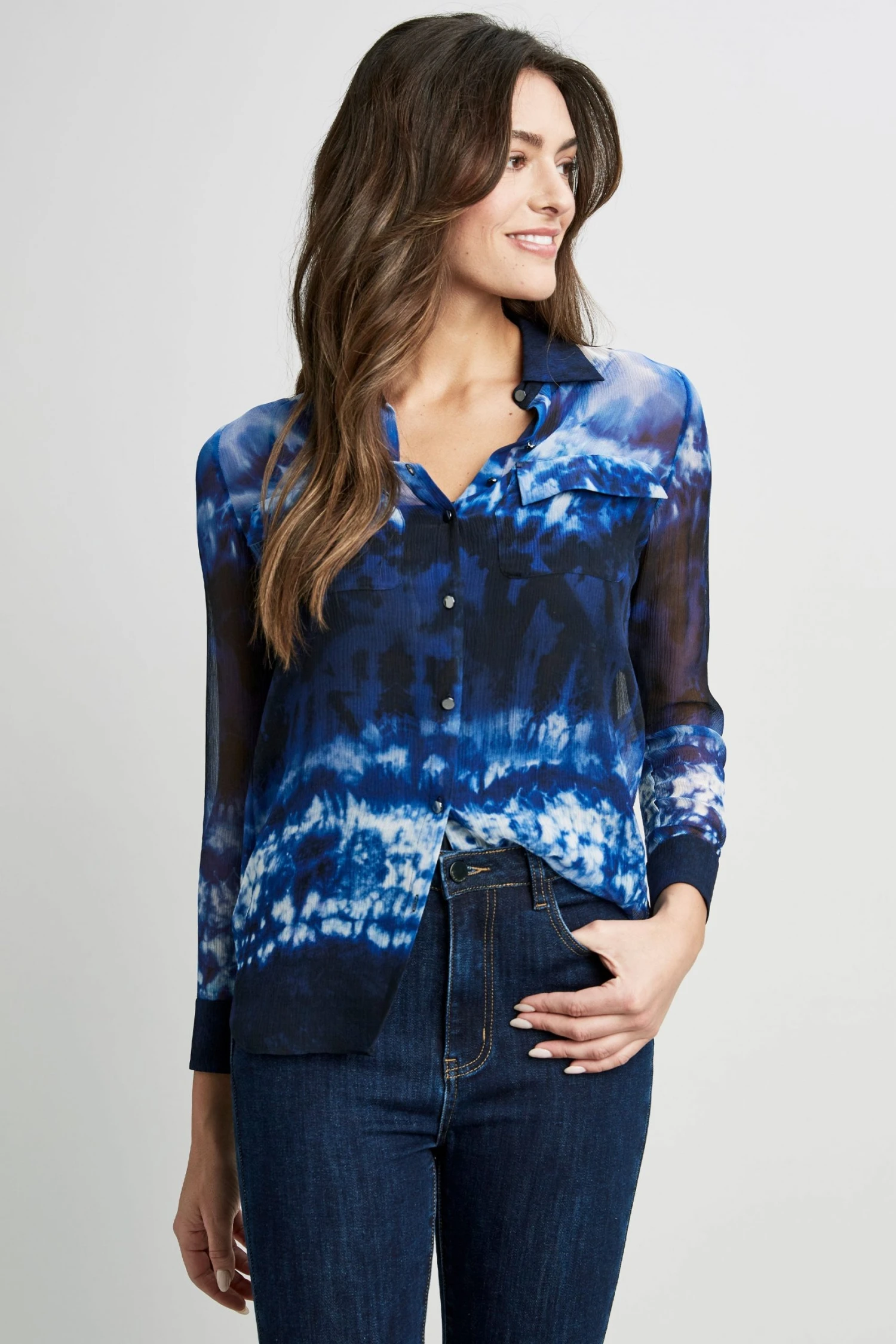 Elie Tahari Shibori Utility Shirt 4 Elie Tahari Shibori Utility Shirt
