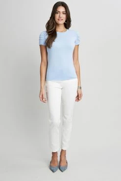 Elie Tahari Ruched Sleeve Knit Knits