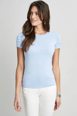 Elie Tahari Ruched Sleeve Knit Knits