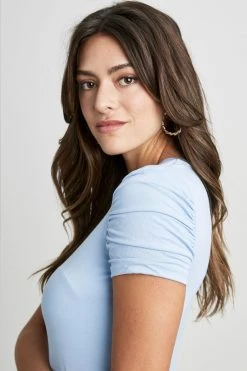 Elie Tahari Ruched Sleeve Knit Knits