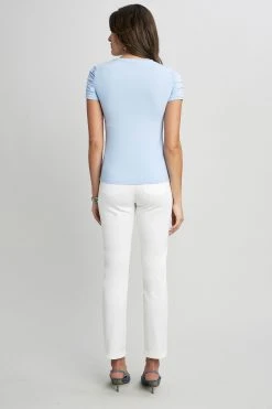 Elie Tahari Ruched Sleeve Knit Knits