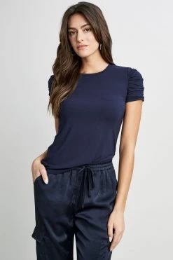 Elie Tahari Knits Ruched Sleeve Knit