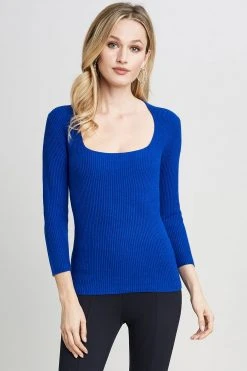 Elie Tahari Silk/Cashmere Contour Sweater