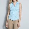 Elie Tahari Tops Sleeveless Ruched Shirt