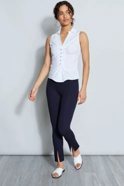 Elie Tahari Sleeveless Ruched Shirt Tops