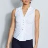 Elie Tahari Sleeveless Ruched Shirt Tops