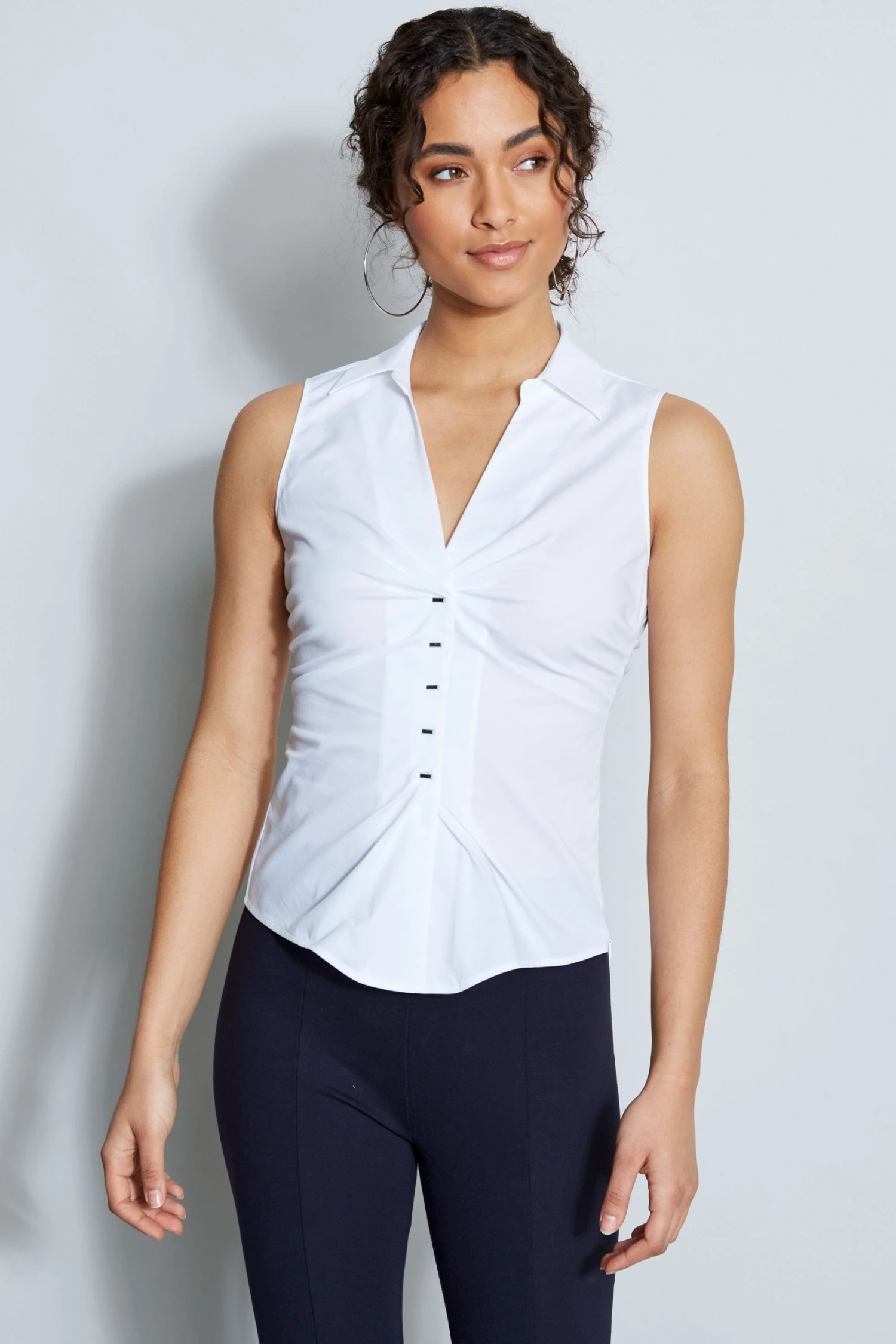 Elie Tahari Sleeveless Ruched Shirt Tops 3 Elie Tahari Sleeveless Ruched Shirt Tops