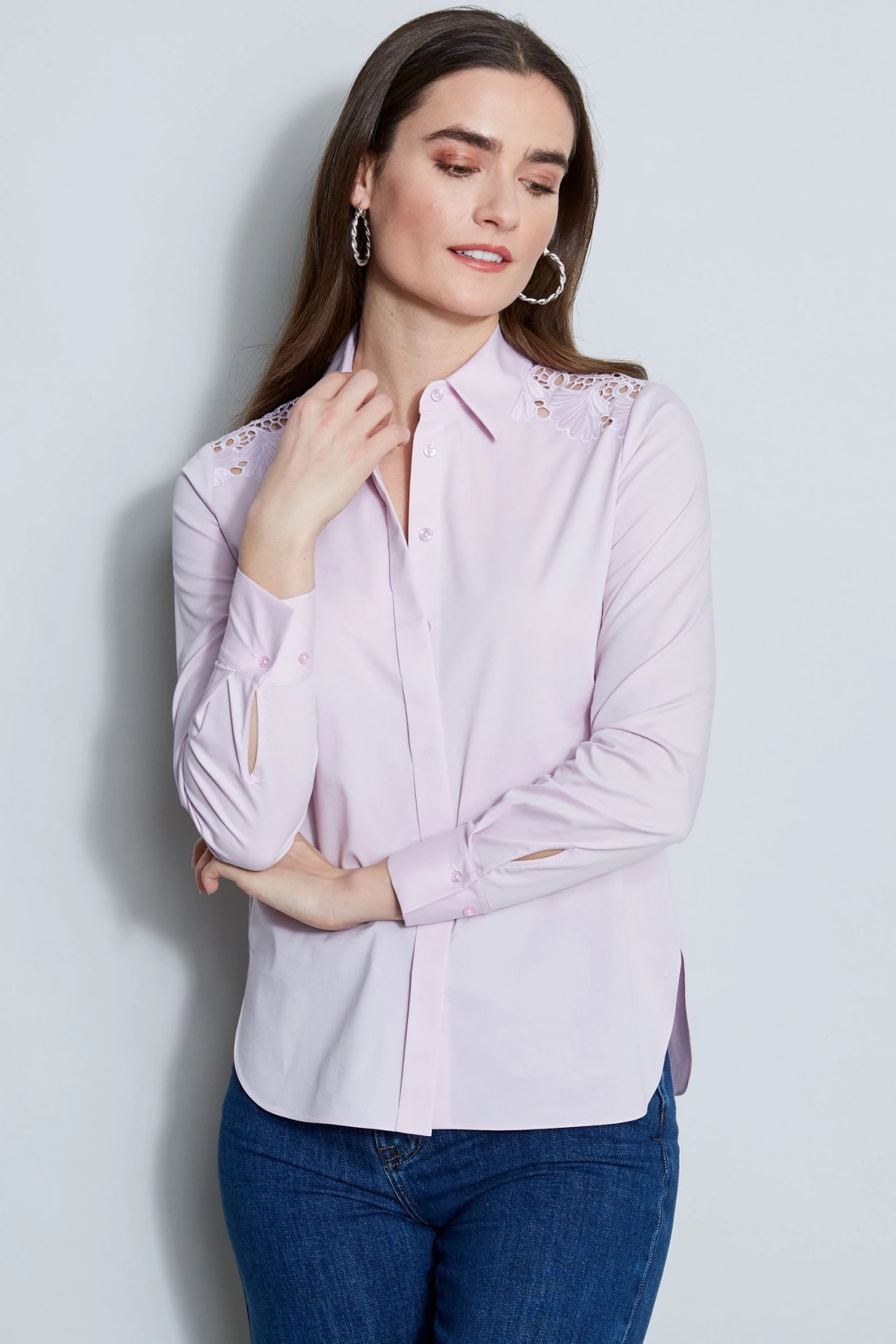 Elie Tahari Tops Embroidered Shoulder Shirt 5 Elie Tahari Tops Embroidered Shoulder Shirt