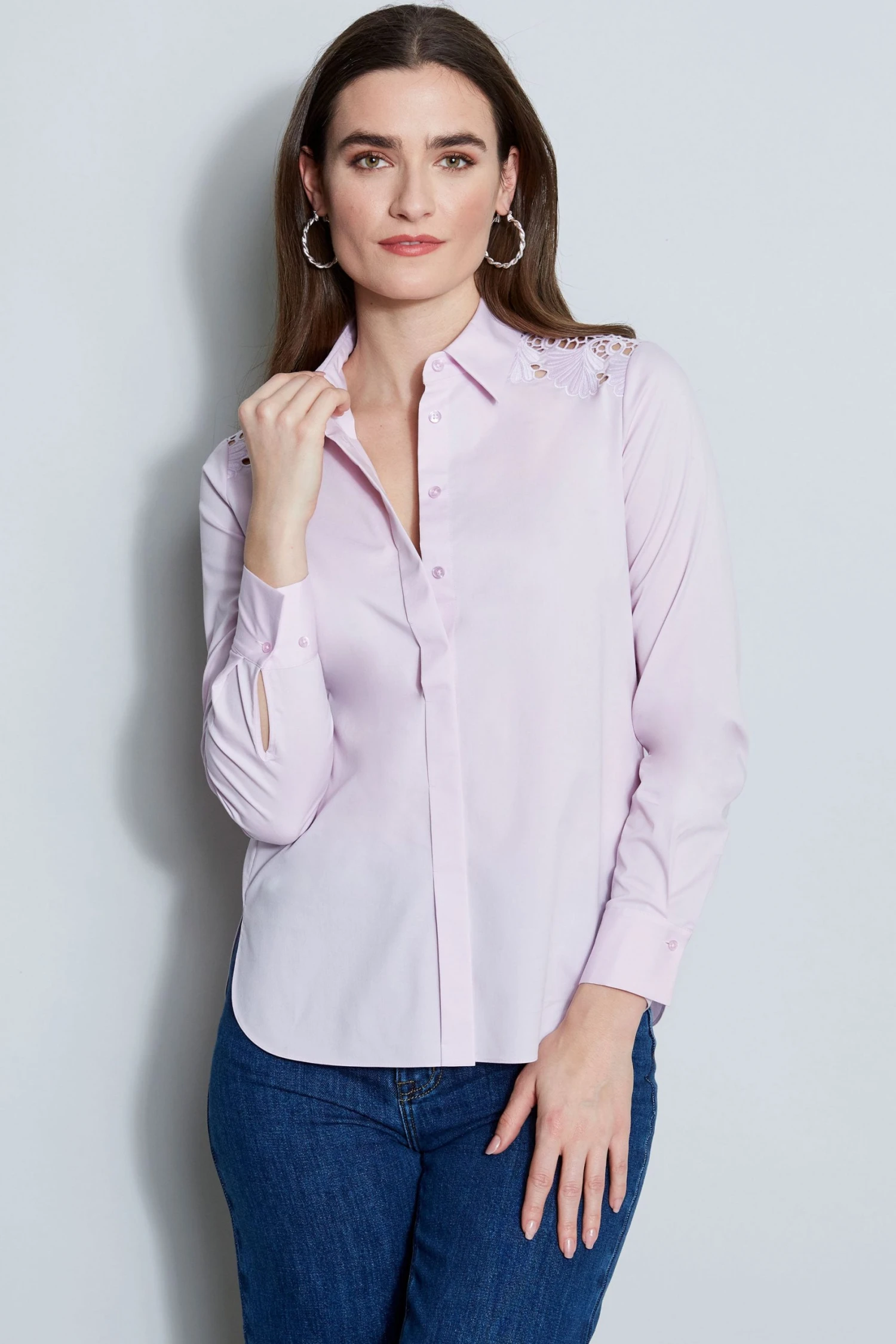 Elie Tahari Tops Embroidered Shoulder Shirt 3 Elie Tahari Tops Embroidered Shoulder Shirt