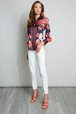 Elie Tahari Floral Scarf Shirt 11 Elie Tahari Floral Scarf Shirt