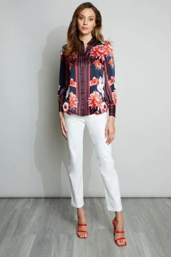 Elie Tahari Floral Scarf Shirt