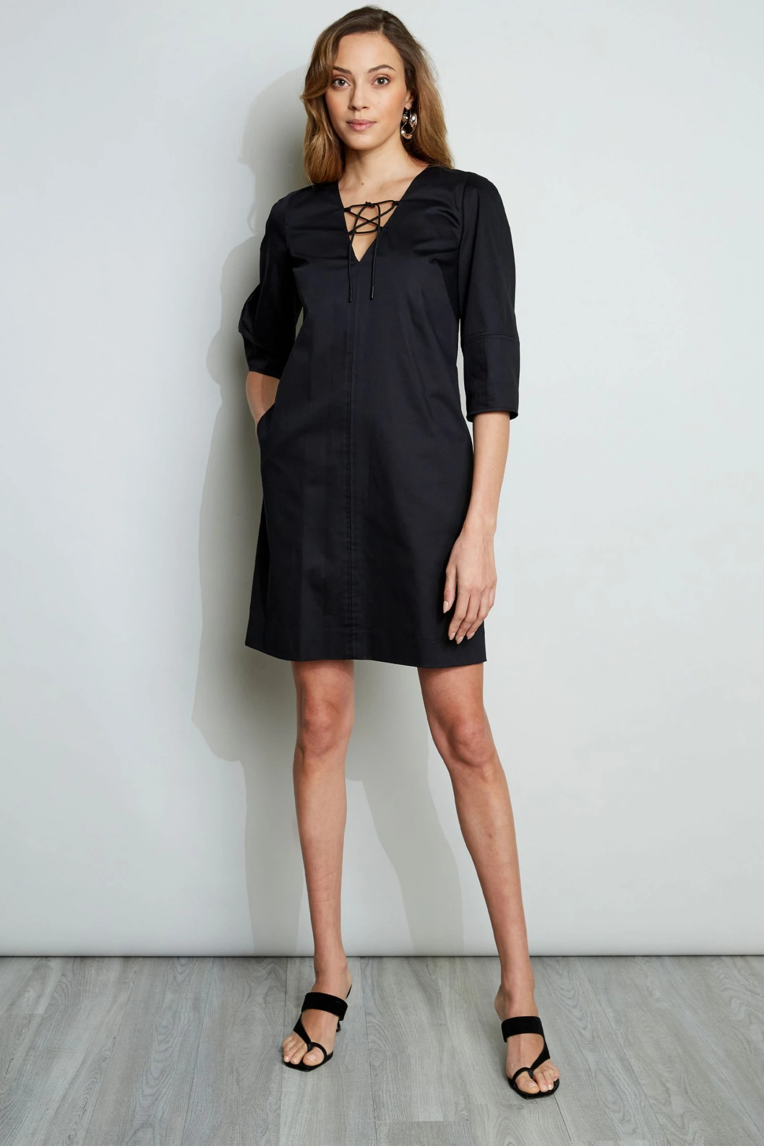 Elie Tahari Tie Up Poplin Dress 5 Elie Tahari Tie Up Poplin Dress