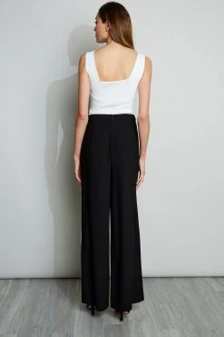 Elie Tahari Wide Leg Crepe Pant
