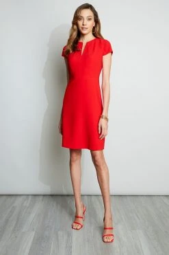 Elie Tahari Short Sleeve Dart Dress Dresses & Jumpsuits