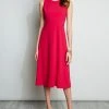 Elie Tahari Fit & Flare Midi Dress
