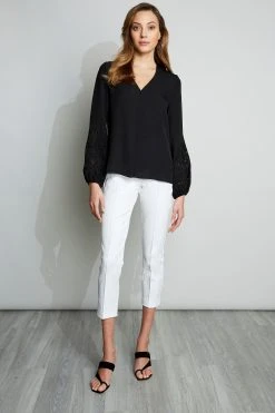 Elie Tahari Embroidered Long Sleeve Shirt