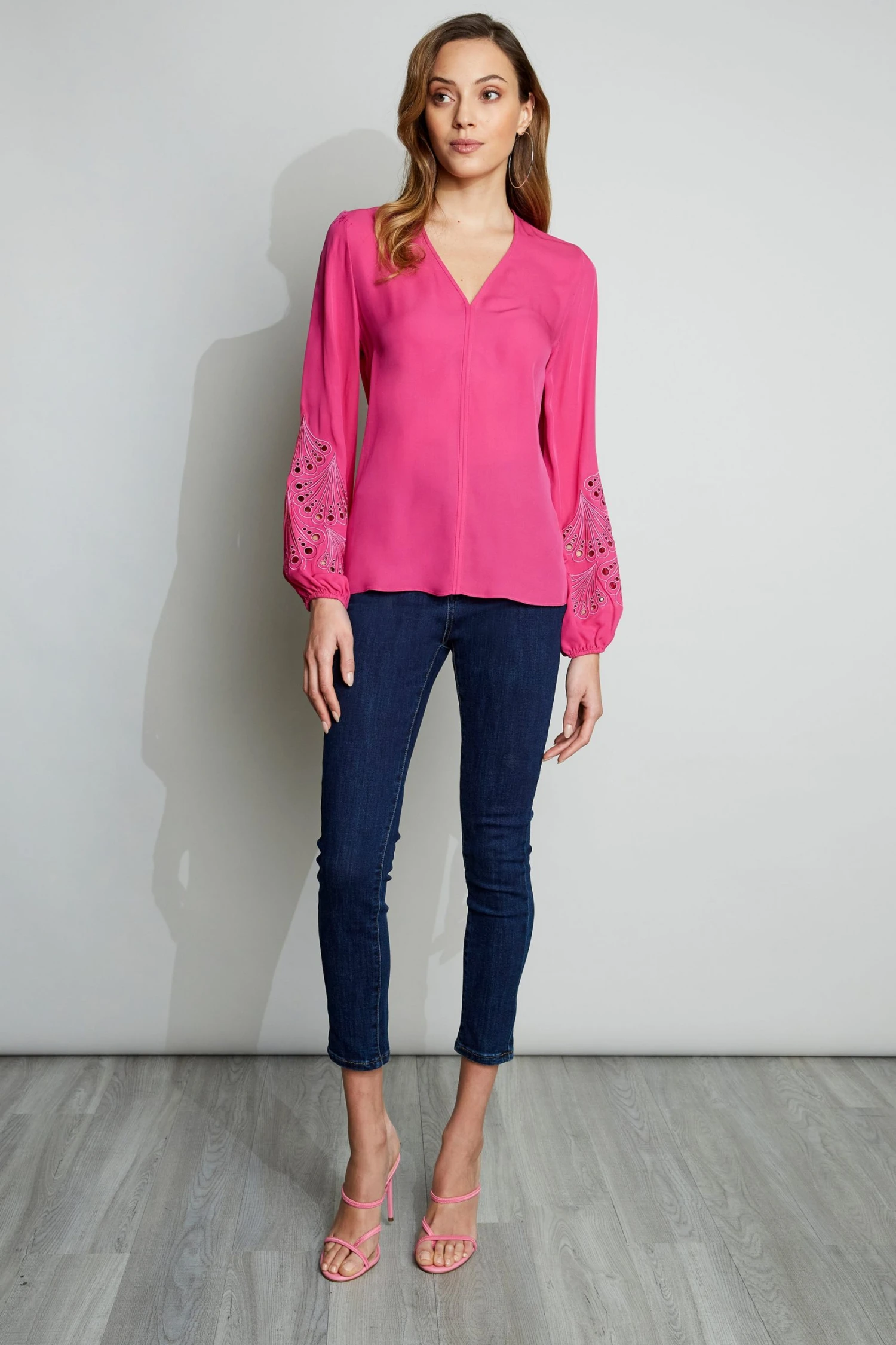 Elie Tahari Embroidered Long Sleeve Shirt 5 Elie Tahari Embroidered Long Sleeve Shirt