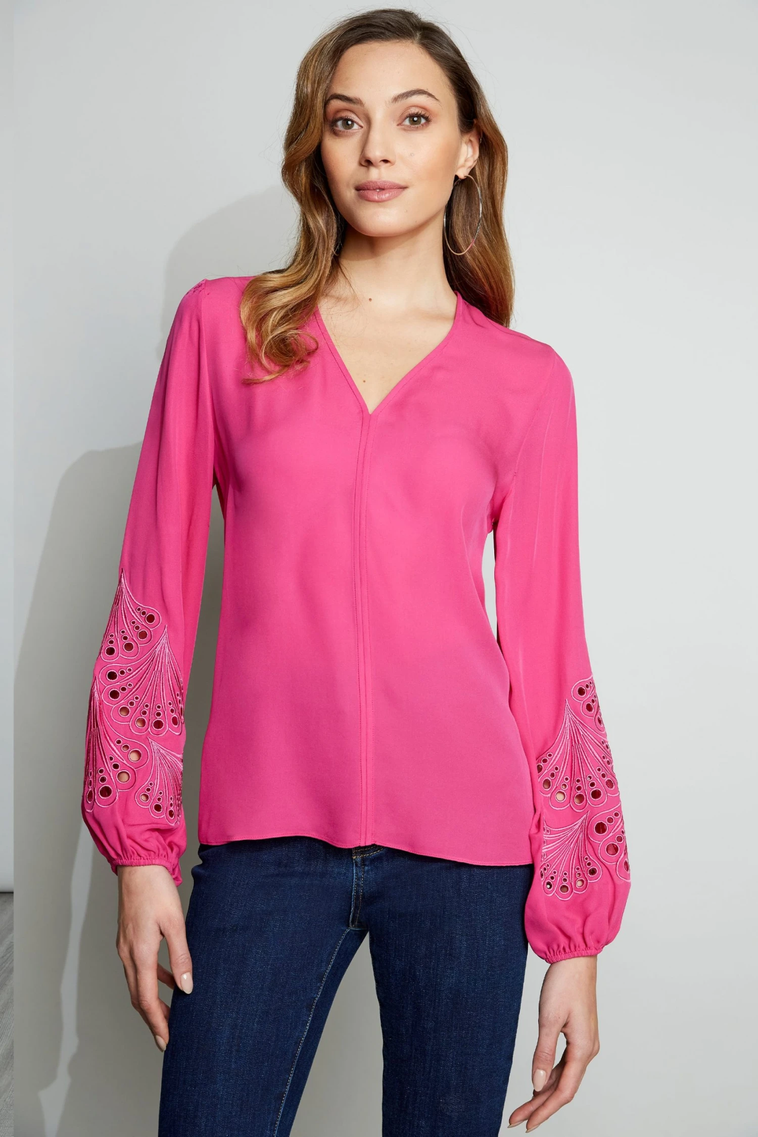 Elie Tahari Embroidered Long Sleeve Shirt 3 Elie Tahari Embroidered Long Sleeve Shirt
