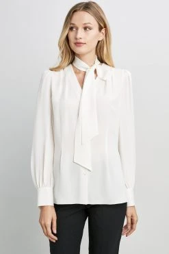 Elie Tahari Percy Tie Shirt Tops