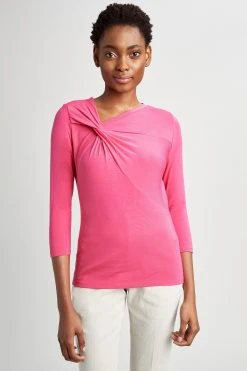 Elie Tahari Asymmetrical 3/4 Twist Knit Knits