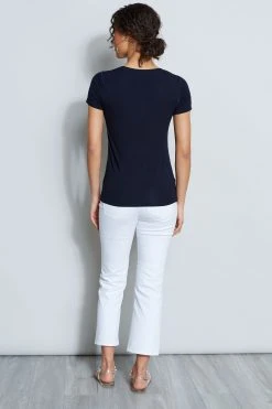 Elie Tahari Knits Short Sleeve Scoop Knit