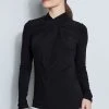 Elie Tahari Long Sleeve Twist Knit