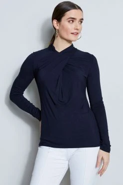 Elie Tahari Knits Long Sleeve Twist Knit
