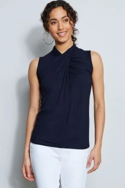 Elie Tahari Sleeveless Mock Twist Knit Knits