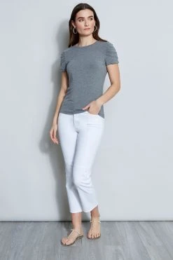 Elie Tahari Knits Ruched Sleeve Knit