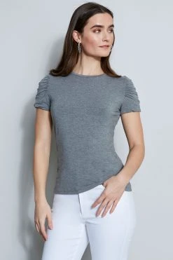 Elie Tahari Knits Ruched Sleeve Knit