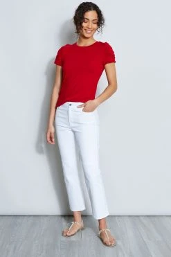 Elie Tahari Knits Ruched Sleeve Knit