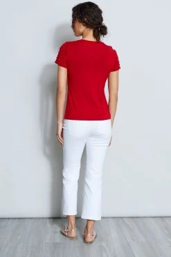 Elie Tahari Knits Ruched Sleeve Knit