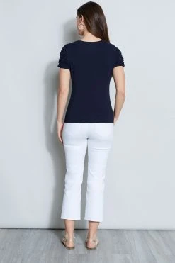 Elie Tahari Ruched Sleeve Knit 7 Elie Tahari Ruched Sleeve Knit