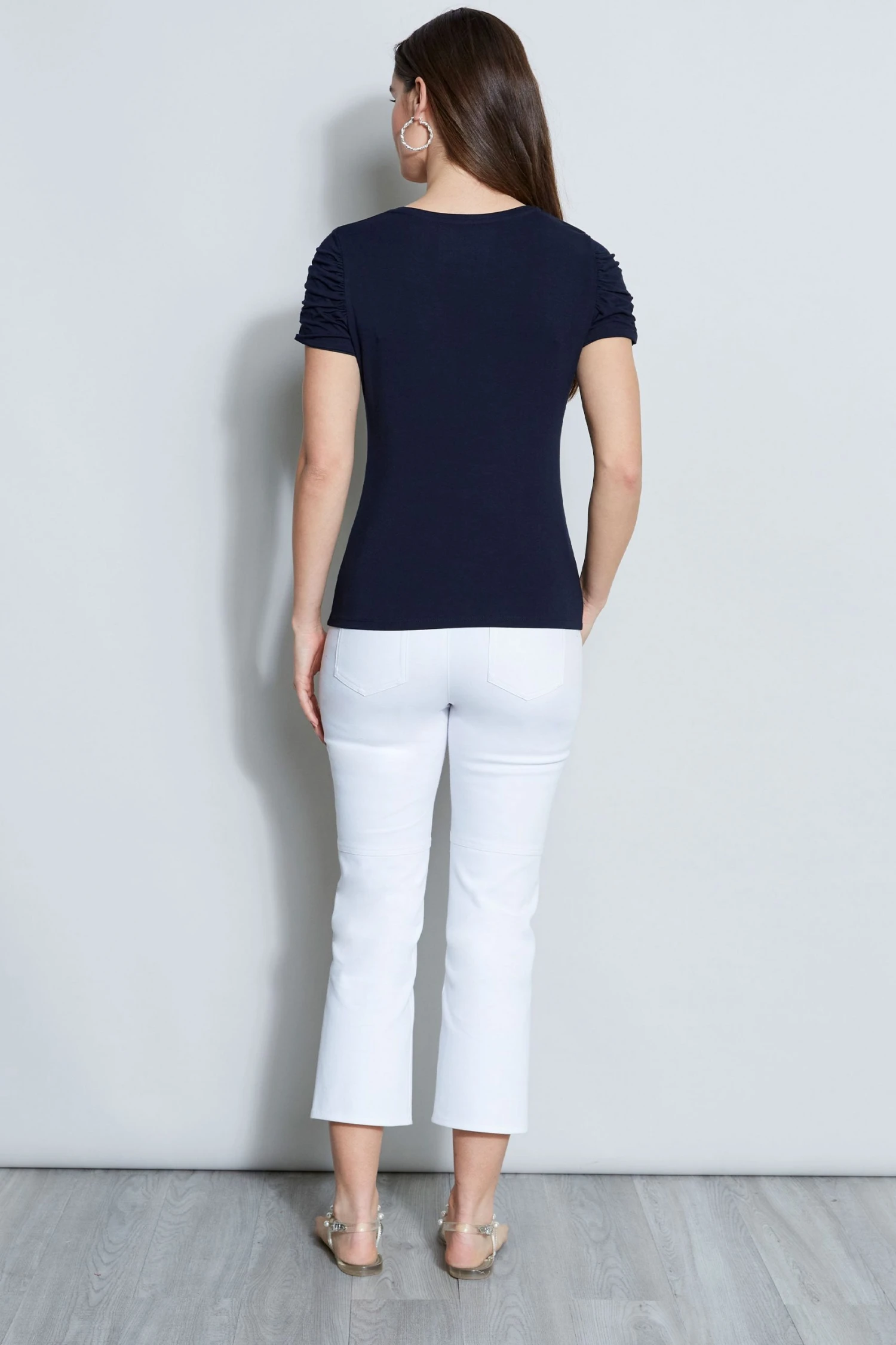 Elie Tahari Ruched Sleeve Knit 5 Elie Tahari Ruched Sleeve Knit